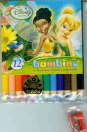 Kredki Bambino drewniane 12 kolorów z temperówką Disney Wróżki - <br />