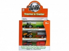 Traktor metalowy z przyczepą