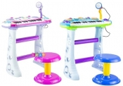 Organy keyboard z krzesełkiem niebieskie - <br />