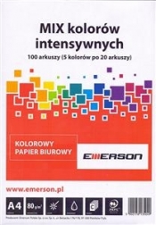 Papier kolorowy Emerson mix 20x5 A4 (mix) 80g intensywne 1 ryza