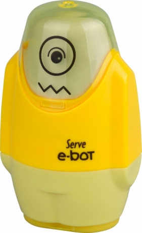 Temperówka z gumką "Buźka" E-BOT żółta - Serve