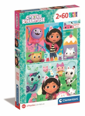 Puzzle Super Kolor 2x60: Koci Domek Gabi (24804)