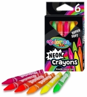 Kredki świecowe Colorino Kids neon trójkątne, 6 kolorów (92050PTR)