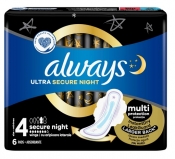 Always Ultra Secure Night, podpaski, 6 szt.