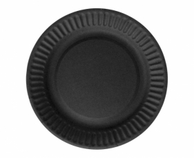 Talerzyki papierowe czarne 18cm 6szt