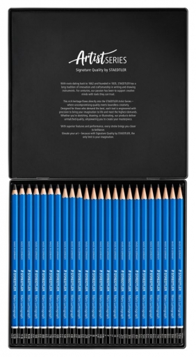 Zestaw ołówków Staedtler Mars Lumograph w metalowym pudełku, 24 szt (12B-10H)