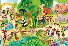 Clementoni, puzzle Maxi SuperColor 24: Zoo (28505)
