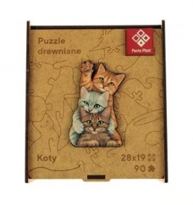 Puzzle drewniane A4 - Koty