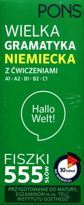 Fiszki 555 słów Wielka gramatyka niemiecka z ćwiczeniami