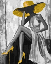 Malowanie po numerach - Złota Pani 40x50cm