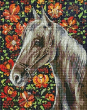 Diamentowa mozaika bez ramy - Wierny koń 40x50cm