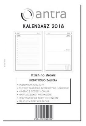 Kalendarz 2018 Wkład A5 DNS ANTRA