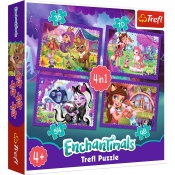 Puzzle 4w1: Zabawa z pupilami Enchantimals - Opracowanie zbiorowe