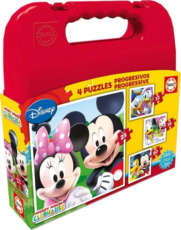 Walizka puzzle Mickey Mouse Club House 12+16+20+25 ELEMENTÓW (16505)