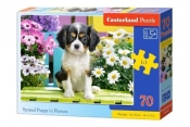 Puzzle Spaniel puppy in Flowers 70 (B-070053)