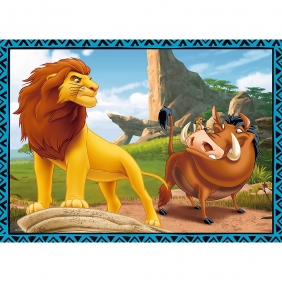 Trefl, Puzzle 4w1: Przygody Króla Lwa (34605)