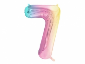 Balon foliowy 7 pastelowy tęczowy 86cm