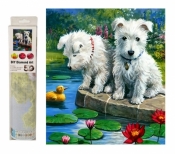 Mozaika diamentowa pieski nad wodą M42048