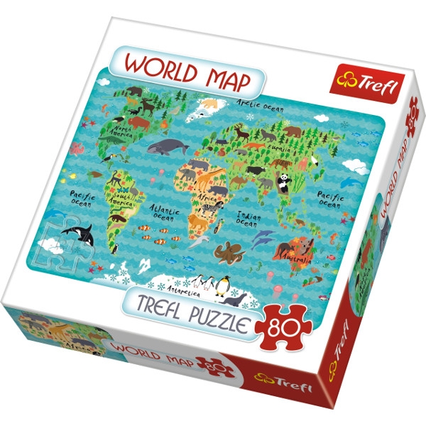TREFL 80 EL. Mapa świata (91405)