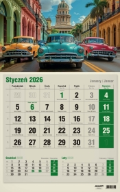 Kalendarz 2026 trójdzielny jednodzielny EKO, 1 szt