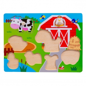 Smily Play, Układanka drewniana - zwierzątka na farmie (SPW83605)