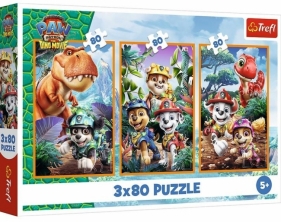Puzzle 3x80 Bohaterowie dinozaurów TREFL