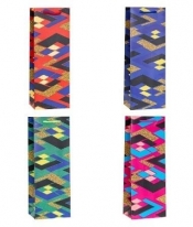 Torebka ozdobna na butelkę 12x36x9cm mix ROZETTE