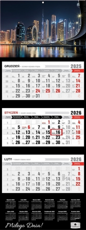 Kalendarz 2026 trójdzielny premium - Dubai