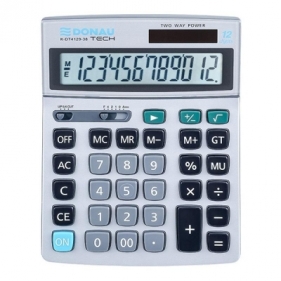 Kalkulator biurowy 12 cyfr. srebrny DONAU