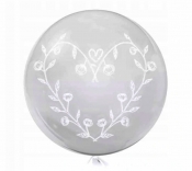 Tuban, balon ślubny 45 cm - Serce kwiatowe (TU 3705)