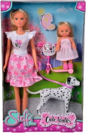 Lalki Steffi Love Steffi i Evi na spacerze z psem (105733605)