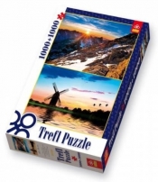 PUZZLE WIDOK Z RYSÓW/ KRAJOBRAZ O ZACHODZIE SŁOŃCA 2 x 1000 ELEMENTÓW TREFL (29105)