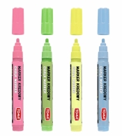 Markery pastelowe kredowe ścierane na mokro - 4 kolory (zielony, żółty, różowy, niebieski) (TO-292)