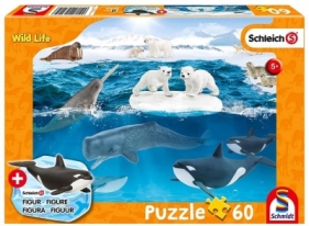 Puzzle 60 Schleich zycie na Arktyce + figurka