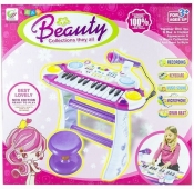 Organy keyboard z krzesełkiem różowy - <br />