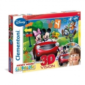 Puzzle 104 3D Vision Klub Przyjaciół Myszki Mickey (20605)