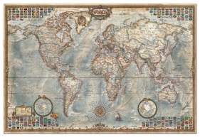 Puzzle 1500 Świat mapa stylizowana polityczna (16005)