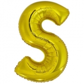 Balon foliowy litera S złota 55x86cm