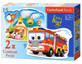 Puzzle konturowe 2w1 Fire Brigade in Action (020058)