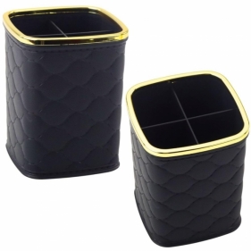 Organizer na pędzle 4 przegrody czarny 12x9,5cm