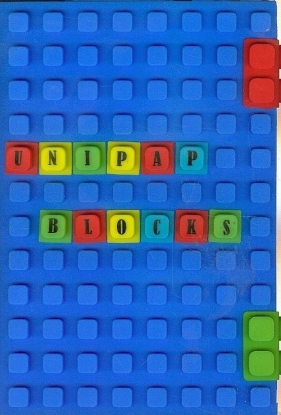 Notes silikonowy A5 Unipap Blocks w kratkę 100 kartek niebieski - <br />