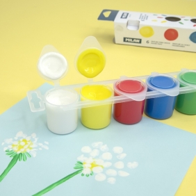 Farby do malowania palcami Milan, 6 kolorów x 25ml (031506)