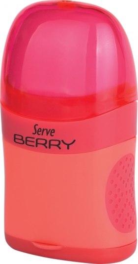 Temperówka 2 otwory z gumką Berry czerwona - Serve