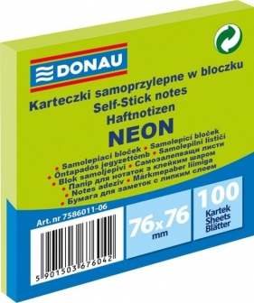 Bloczek samoprzylepny neon zielony 12 stuk