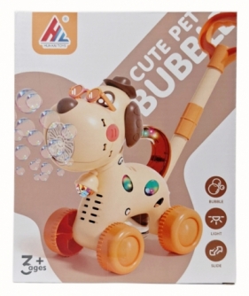 Piesek pchacz do robienia baniek ze światłem