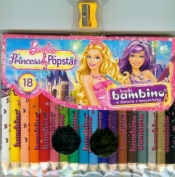 Kredki Bambino drewniane 18 kolorów z nadrukiem z temperówką Barbie - <br />