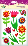 Naklejki filcowe: kwiatki, mix rozmiarów (113-0090)