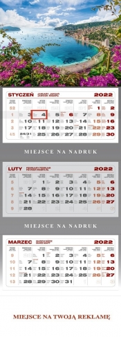 Kalendarz trójdzielny Lazurowe Wybrzeże