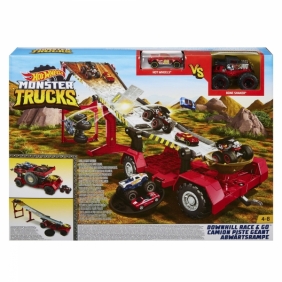 Hot Wheels Monster Trucks: Meganaczepa z rampą - zestaw kaskaderski 2 w 1 (GFR15)