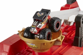 Hot Wheels Monster Trucks: Meganaczepa z rampą - zestaw kaskaderski 2 w 1 (GFR15)